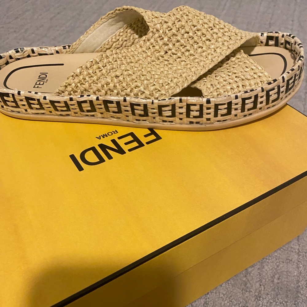 FENDI raffia sandals